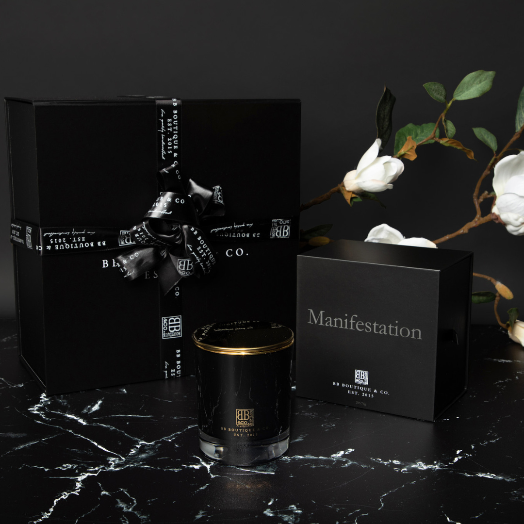 Manifestation Candle and packaging display